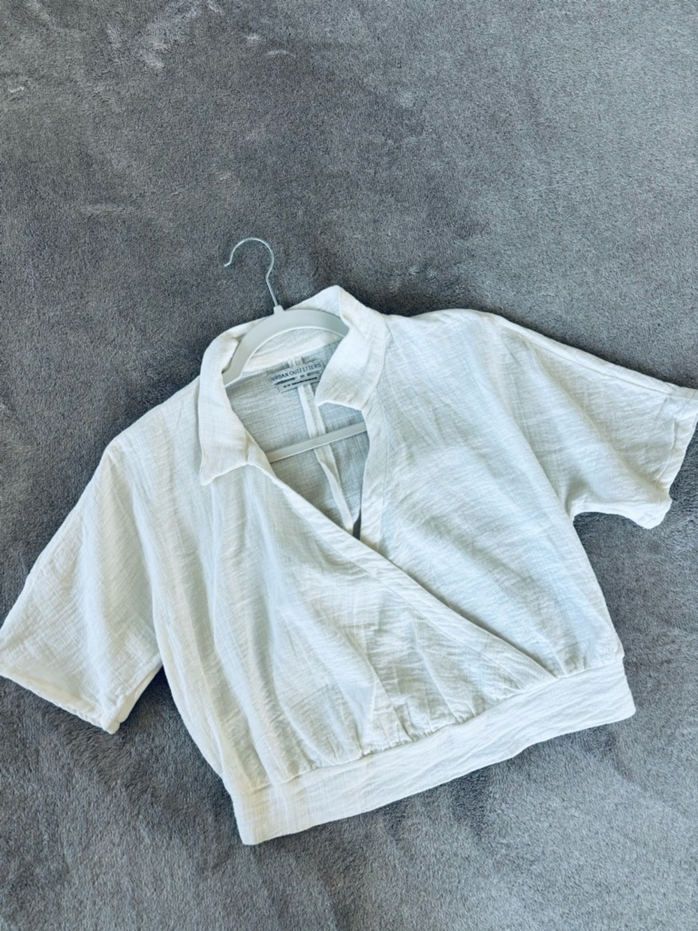 Urban Outfitters White Textured Wrap Blouse